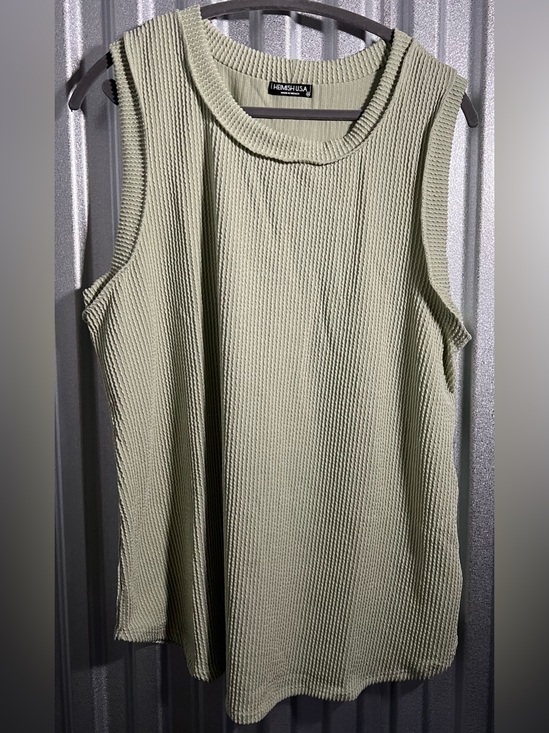 HEIMISH USA Tops - HEIMISH USA Sage Green Ribbed Sleeveless Tank NWOT. 3X